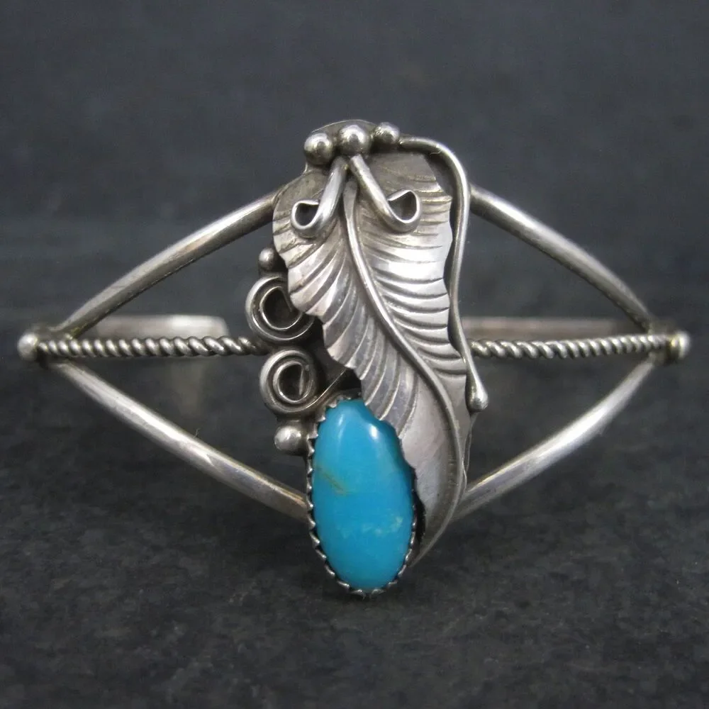 Vintage Native American Turquoise Cuff Bracelet 5.75 Inches